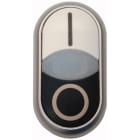 Eaton Industries France SAS - Bouton-poussoir double, voyant lumineux, plat, blanc, bouton d'arrêt noir