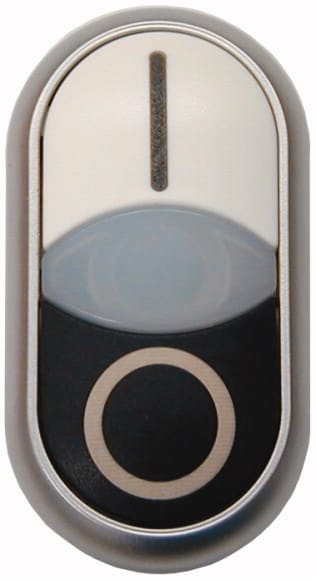 Eaton Industries France SAS - Bouton-poussoir double avec élement DEL, blanc I/blanc/noir 0