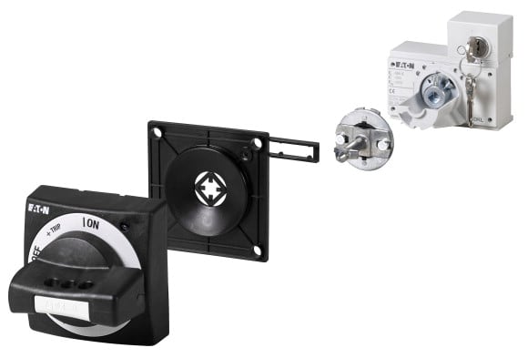 Eaton Industries France SAS - Poignée rotative à commande rompue, noire, +verrouillage par clé, taille 1