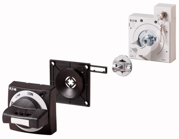 Eaton Industries France SAS - Poignée rotative à commande rompue, noire, +verrouillage par clé, taille 2