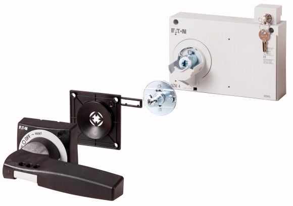 Eaton Industries France SAS - Poignée rotative à commande rompue, noire, +verrouillage par clé, taille 4