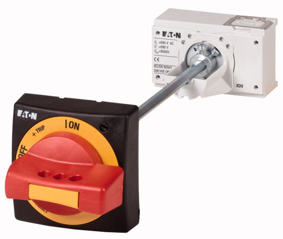 Eaton Industries France SAS - Poignée rotative à commande rompue sur porte rouge-jaune 60mm axe max., taille 1