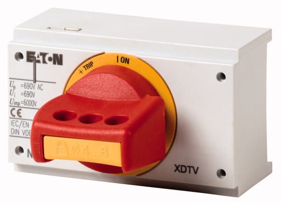 Eaton Industries France SAS - Poignée rotative, inverseur, rouge, verrouillable sur la poignée, version NA