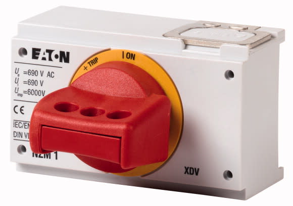 Eaton Industries France SAS - Poignée rotative pour mécanisme inverseur, rouge-jaune, verrouillable, taille 2