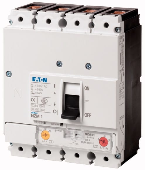 Eaton Industries France SAS - Disjoncteur NZM1, 4P, 20 A, 36 kA, IEC, borne à cage, magnétothermique