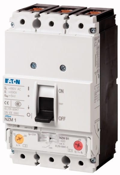 Eaton Industries France SAS - Disjoncteur NZM1, 3P, 63 A, 50 kA, IEC, borne à cage, magnétothermique