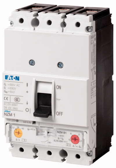 Eaton Industries France SAS - Disjoncteur de puissance NZM1, 100kA, 3P, 63A, IEC, prot moteur
