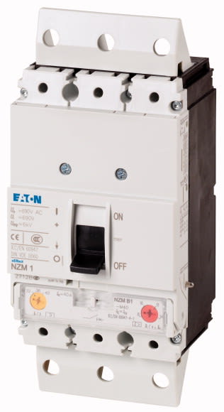 Eaton Industries France SAS - Disjoncteur NZM1, 3P, 100 A, 25 kA, IEC, sur socle, magnétothermique