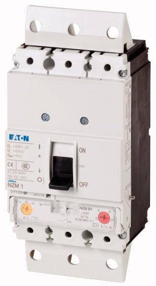 Eaton Industries France SAS - Disjoncteur NZM1, 3P, 20 A, 50 kA, IEC, sur socle, magnétothermique
