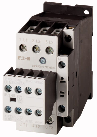 Eaton Industries France SAS - Contacteur de puissance, 3p+2F+2O, 11kW/400V/AC3