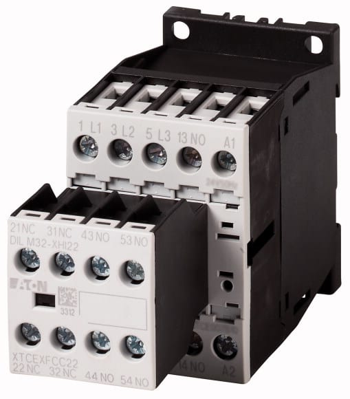 Eaton Industries France SAS - Contacteur de puissance, 3p+3F+2O, 4kW/400V/AC3