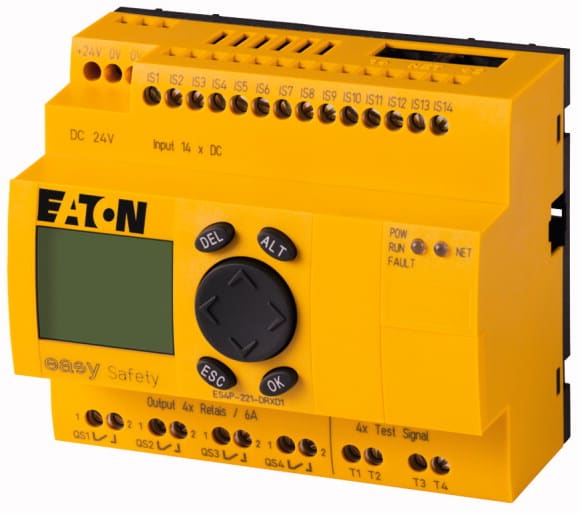Eaton Industries France SAS - Modules logiques de sécurité, 24V DC, 14 e. TOR, 4 s.TOR à relais, afficheur