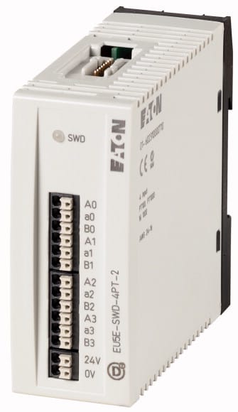 Eaton Industries France SAS - Module E/S SWD, 24 V DC, 4 sorties TRO configurables Pt100/Pt1000/Ni1000