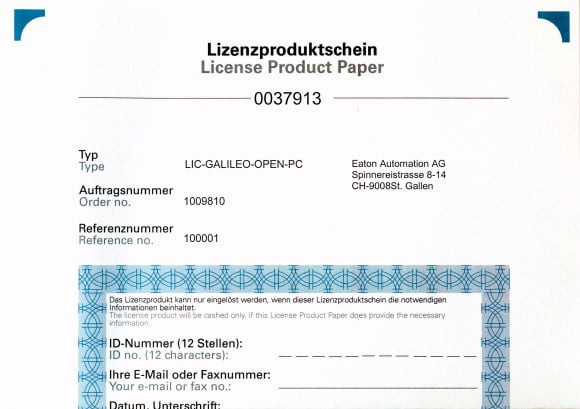 Eaton Industries France SAS - Licence Galileo Open pour PC