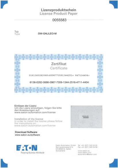 Eaton Industries France SAS - Logiciel de visualisation, CD, GALILEO, licence multiposte