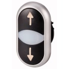 Eaton Industries France SAS - Bouton-poussoir double avec élement DEL, noir/blanc/noir, beschr.