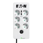 Eaton Industries France SAS - Multiprise parafoudre certifiée,10A, 6 prises DIN, 2 prises chargeur USB + RJ11