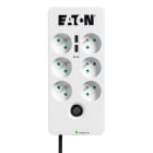 Eaton Industries France SAS - Multiprise parafoudre certifiée,10A, 6 prises FR avec 2 prises chargeur USB