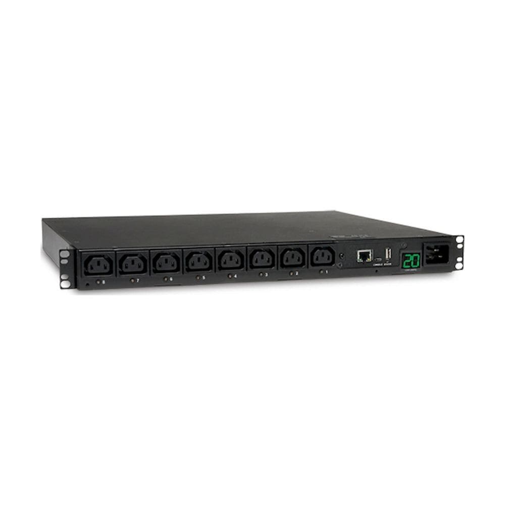 Eaton Industries France SAS - PDU monophasé Switched 3,7 kW, 8 prises C13, entrée C20, montage en rack 1U