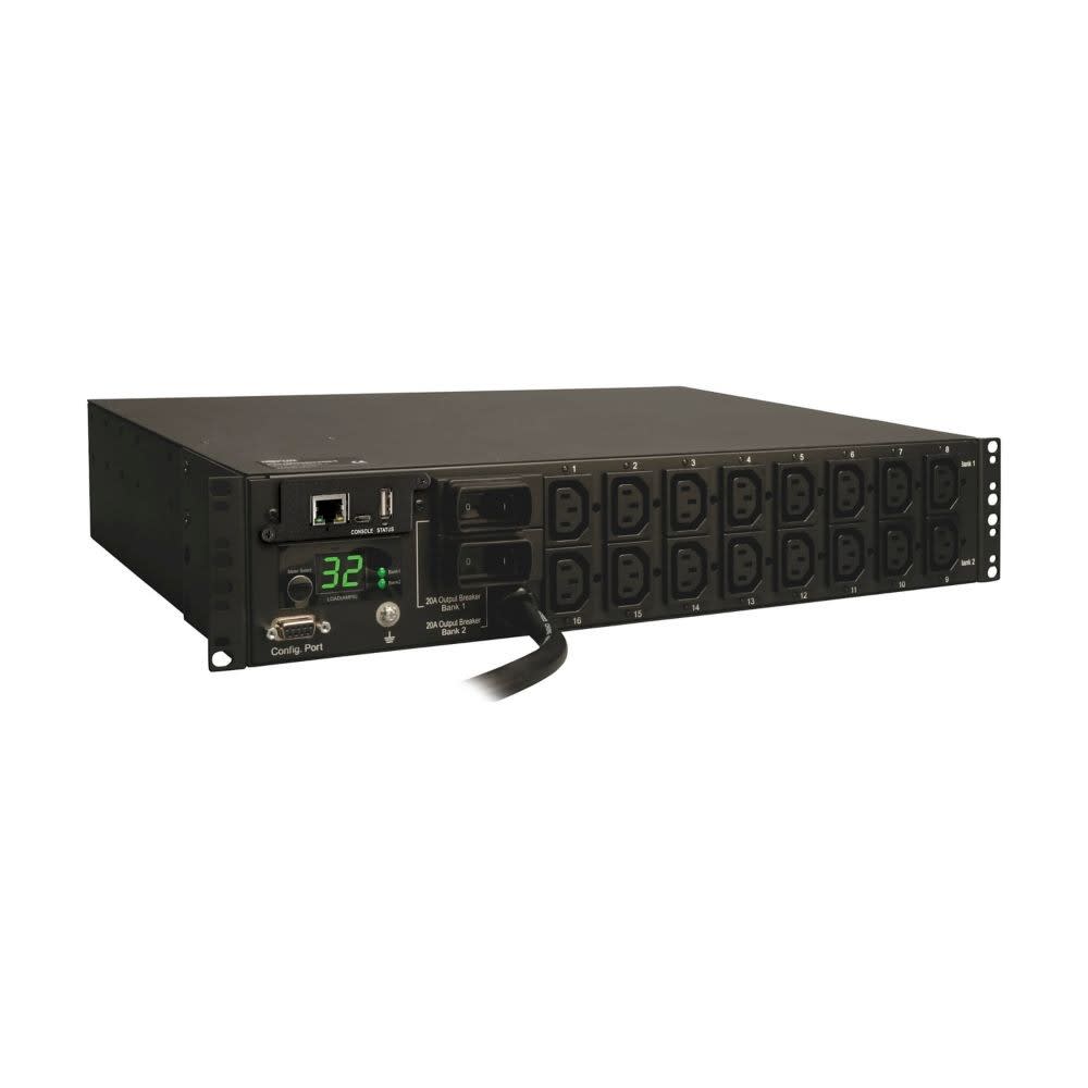 Eaton Industries France SAS - PDU monophasé Switched 7,4 kW, interface LX, sorties (16-C13), 32A, 2U
