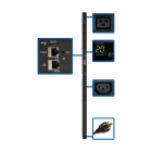 Eaton Industries France SAS - PDU monophasé Switched 3,7 kW, Interface LX, Sorties (20 C13 & 4 C19), 0U