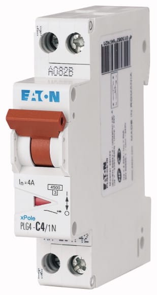 Eaton Industries France SAS - Disjoncteur modulaire, 1P+N, 4A, courbe C, 4,5kA (EN 60898)
