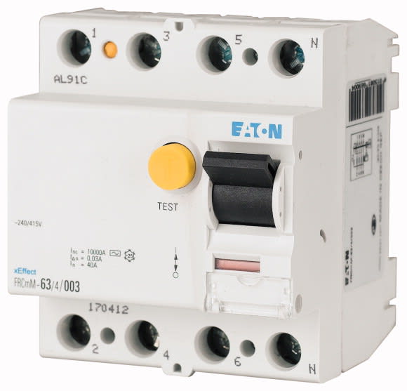 Eaton Industries France SAS - Interrupteur différentiel FRCmM, 4P, 25A, type A-NA, 300mA