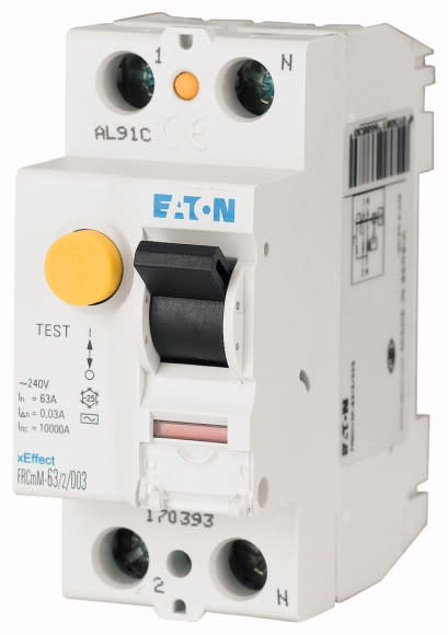 Eaton Industries France SAS - Interrupteur différentiel FRCmM, 2P, 63A, type G/A, 100mA