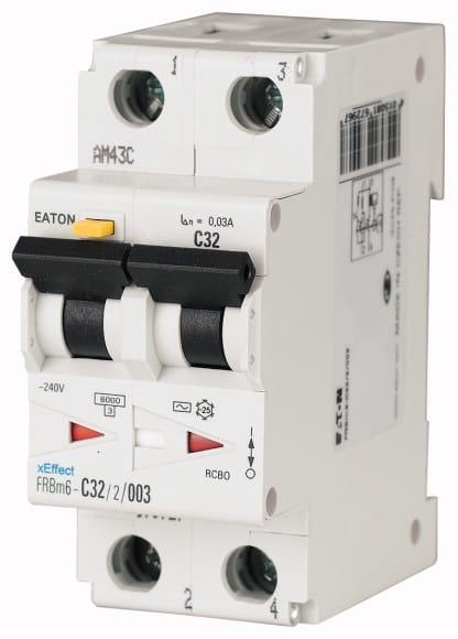 Eaton Industries France SAS - Disjoncteur différentiel FRBm6, 30mA, courbe C, 2P, type AC