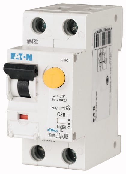 Eaton Industries France SAS - Disjoncteur différentiel FRBmM, 100mA, courbe C, 1P+N, type AC