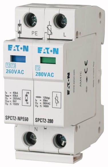 Eaton Industries France SAS - Parafoudres débrochables, 1p+N, 460VAC, 20kA