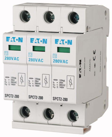 Eaton Industries France SAS - Parafoudres débrochables, 3p, 385VAC, 3x20kA