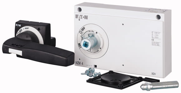 Eaton Industries France SAS - Poignée rotative à commande rompue sur porte, noire, verrouillable, taille 4