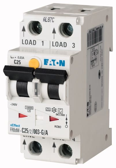 Eaton Industries France SAS - Disjoncteur différentiel digital FRBdM, 30mA, courbe D, 2P, type G/A