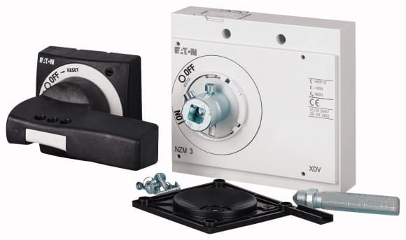 Eaton Industries France SAS - Poignée rotative à commande rompue sur porte, noire, verrouillable, taille 3