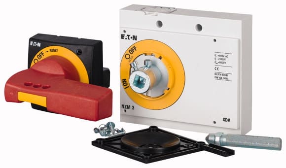 Eaton Industries France SAS - Poignée rotative à commande rompue sur porte, rouge-jaune, taille 3