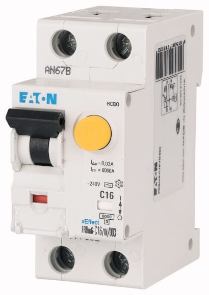 Eaton Industries France SAS - Disjoncteur différentiel FRBm6, 300mA, courbe B, 1P+N, type G