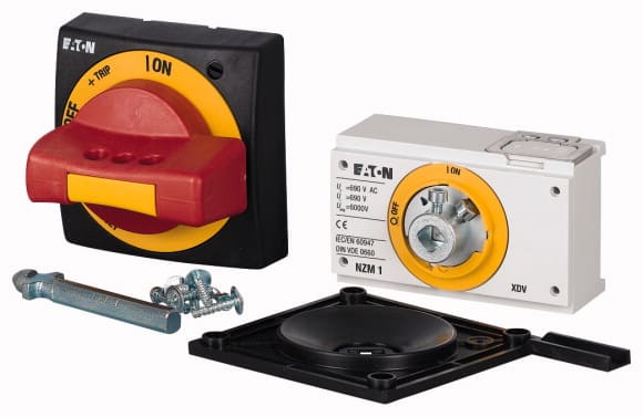 Eaton Industries France SAS - Poignée rotative à commande rompue, rouge-jaune, verrouillable, taille 1