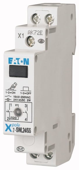 Eaton Industries France SAS - Commutateur avec LED, 24AC/DC, 2 s, 16A, orange, 1PE