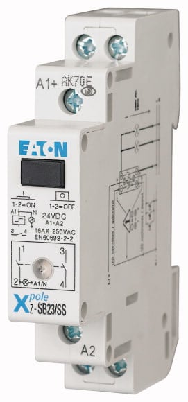 Eaton Industries France SAS - Télérupteur avec LED, 24DC, 2 F, 16A, 50Hz, 1PE
