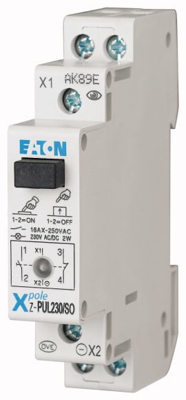 Eaton Industries France SAS - Bouton-poussoir avec LED, 230AC/DC, 1F+1O, 16A, orange, 1PE