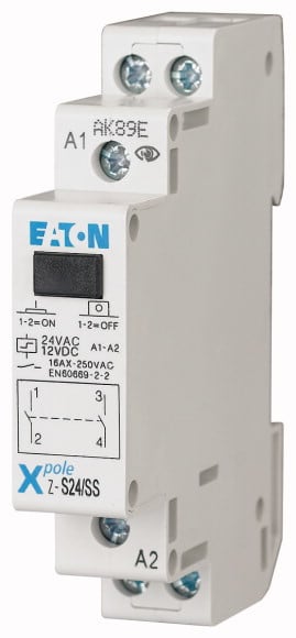 Eaton Industries France SAS - Télérupteur, 24AC/12DC, 2 F, 16A, 50Hz, 1PE