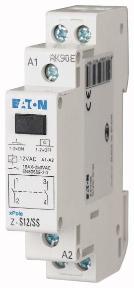 Eaton Industries France SAS - Télérupteur, 12AC, 2 F, 16A, 50Hz, 1PE