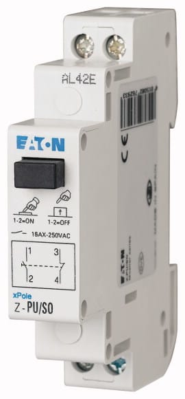 Eaton Industries France SAS - Bouton-poussoir, 250 V, 16A, 1 F, 1 contact à ouverture, 1PE