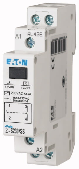 Eaton Industries France SAS - Télérupteur, 230AC, 2 F, 16A, 50Hz, 1 module