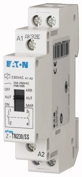 Eaton Industries France SAS - Relais avec présélection, 230VAC/50Hz, 2 s, 20A, 1 module