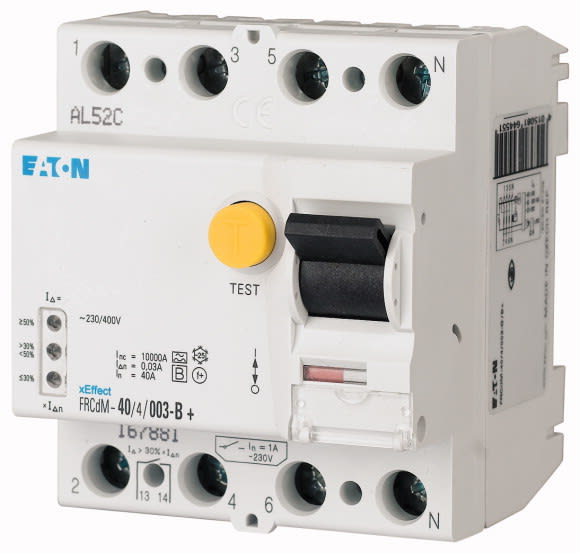 Eaton Industries France SAS - Interrupteur différentiel digital FRCdM, 4P, 63A, type G/B+, 300mA