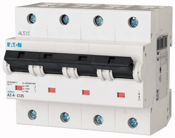 Eaton Industries France SAS - Disjoncteur modulaire AZ haut pdc , 100A, 4P, 25kA (IEC/EN 60947-2), courbe B