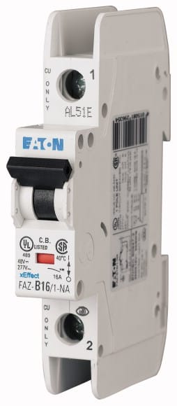 Eaton Industries France SAS - Disjoncteur FAZ, 4A, 1P, 15kA (IEC/EN 60947-2), 10 (UL489) kA, UL, courbe D