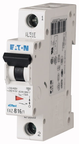 Eaton Industries France SAS - Disjoncteur modulaire FAZ, 2A, 1P, 15kA (IEC/EN 60947-2), courbe D